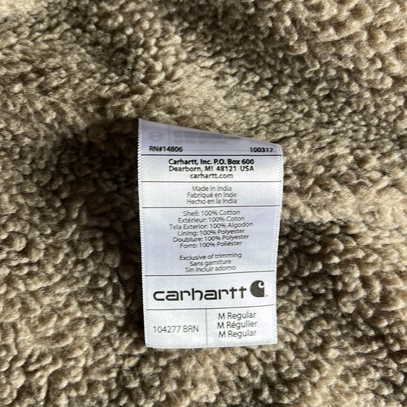 Men’s Carhartt Sherpa Lined Brown Vest - Picture 7 of 11